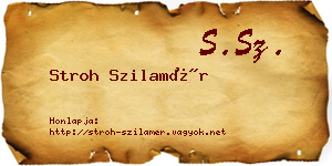 Stroh Szilamér névjegykártya